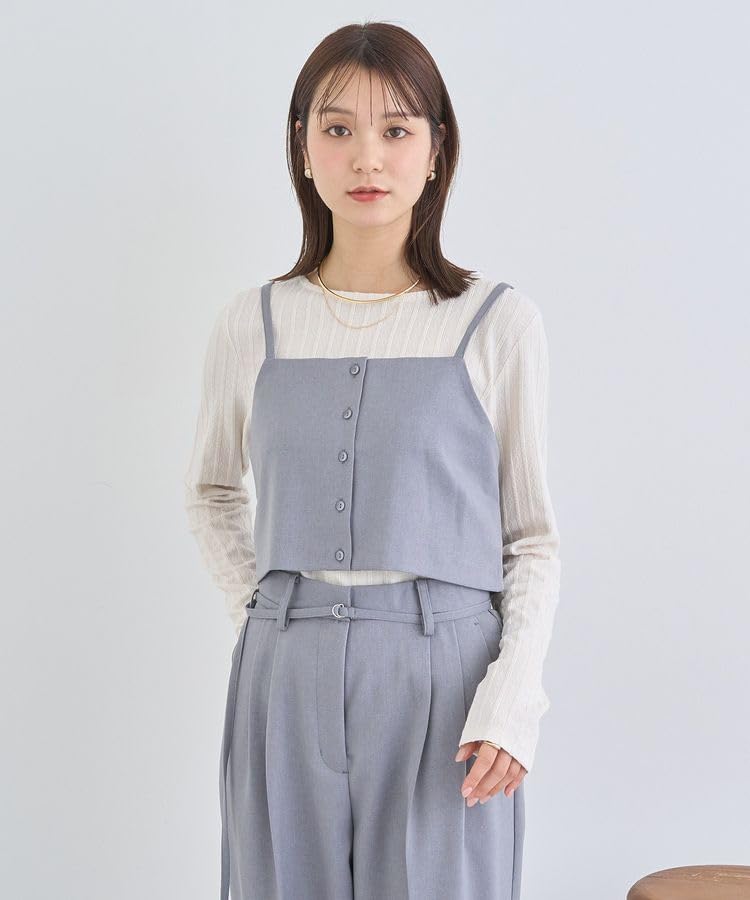 Music Sweater Front and Back Gray [Earth & Ecology] Vest, 2-Way Bustier, Women's,