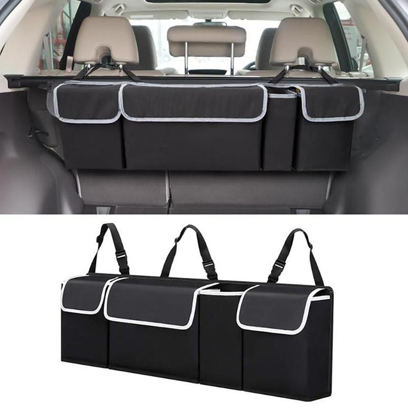 1pc High Capacity Car Trunk Organizer Oxford Backseat Storage Bag Multi-use Automobile Interior Seat Back Organizers