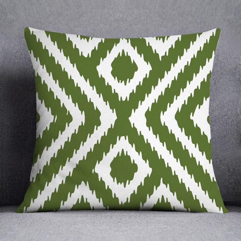 Grüne Pflanzen geometrisches Muster Kissenbezug Sofakissen Wohnzimmer Schlafzimmer Kissenbezug Heimtextil Dekoration