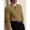 Mens Long Sleeve Crew Neck Fitted Casual Solid Henley T Shirt Top