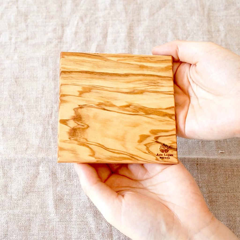 Arte Legno Altereno Wooden Coasters, Stylish Tabletop Trays, Set of 4 (Square)