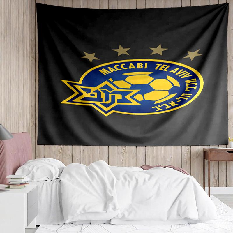 Maccabi Football Club Printed Printed Tapestry, for Bedroom,Livingroom, dormitory, Large Wall Decor, Fabric Decor Fan Birthday Gifts
