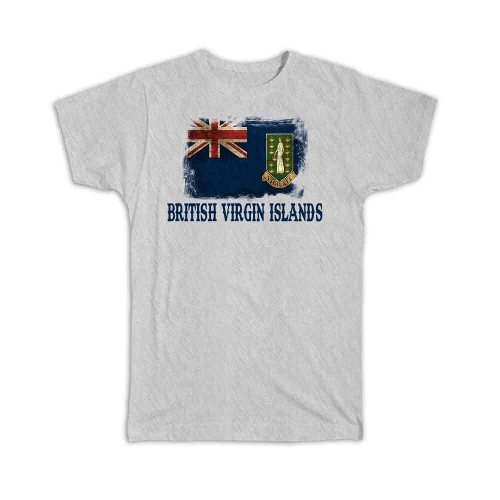 Gift T-Shirt : British Virgin Islands Flag Islander Pride North America Country S