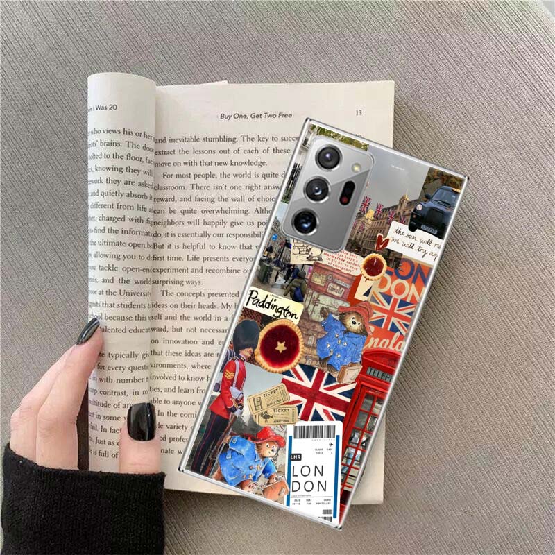 

Cute P-Paddington Bear Phone Case For Samsung Galaxy S25 Edge S24 S23 FE S22 S26 Ultra S21 S20 S10 Plus Capa Soft Samsung S20 FE