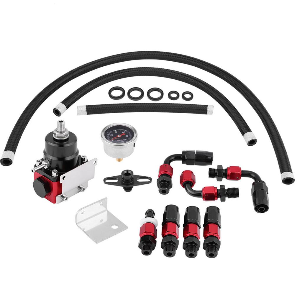 Fuel Pressure Regulator Kit Oil 0-100psi Gauge AN 6 Fitting End