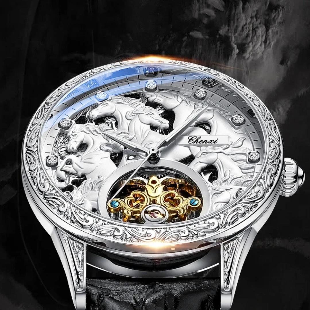 

CHENXI Horse New Men s High Grade Fully Automatic Hollow Luminous Waterproof Flywheel Mechanical Watch