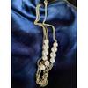 Used Pearl chain necklace approx. 9mm total length approx. 46cm 2 way chain hook pendant vintage