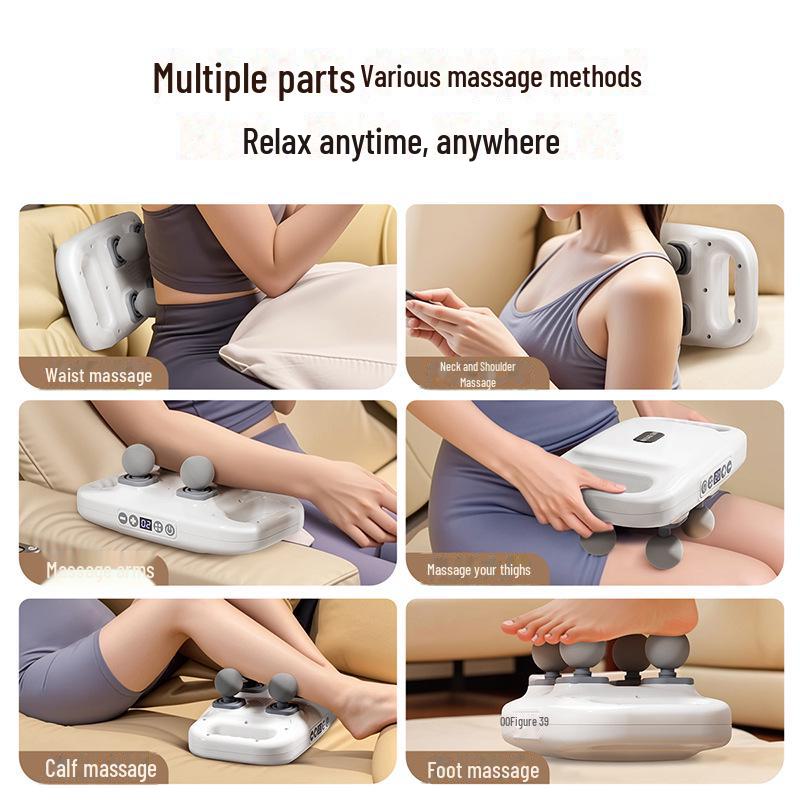 High-Power Rechargeable Muscle Relaxation Massager with Four Heads