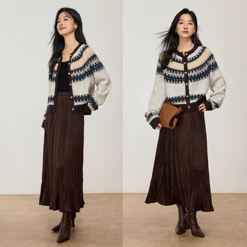 VICTORIA&VERA Pulover tricotat jacquard Fair Isle pentru femei