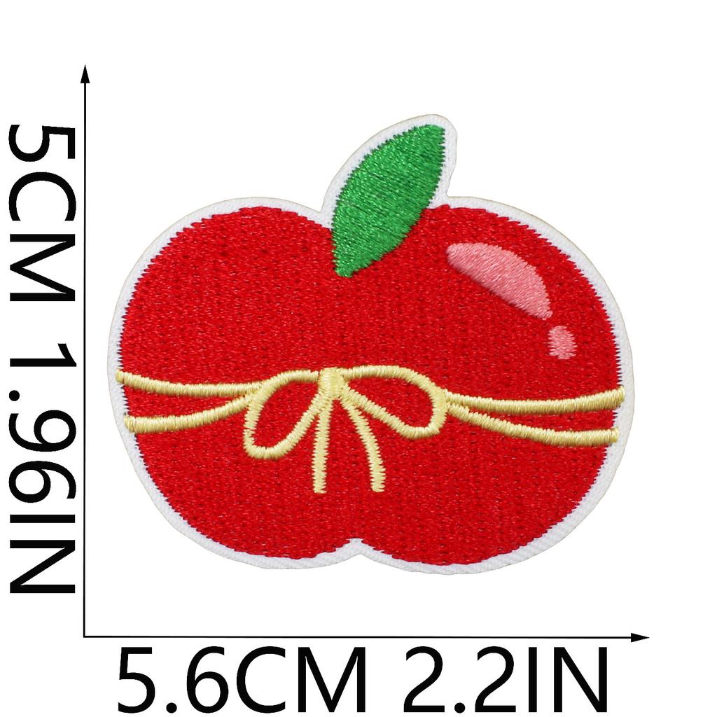 Cartoon Apple Embroidery Cloth Sticker Apple Cake Patch Sticker Children'S Clothes Decoration Stars Apple Embroidery Stamp Boy