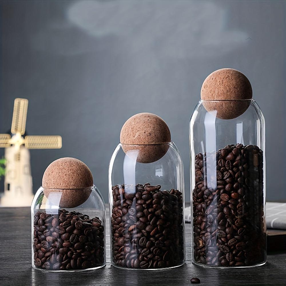 Glass Food Storage Canister With Airtight Cork Lid Clear Food Storage Jar Container With Seal Cork Round Stopper For Kitchen