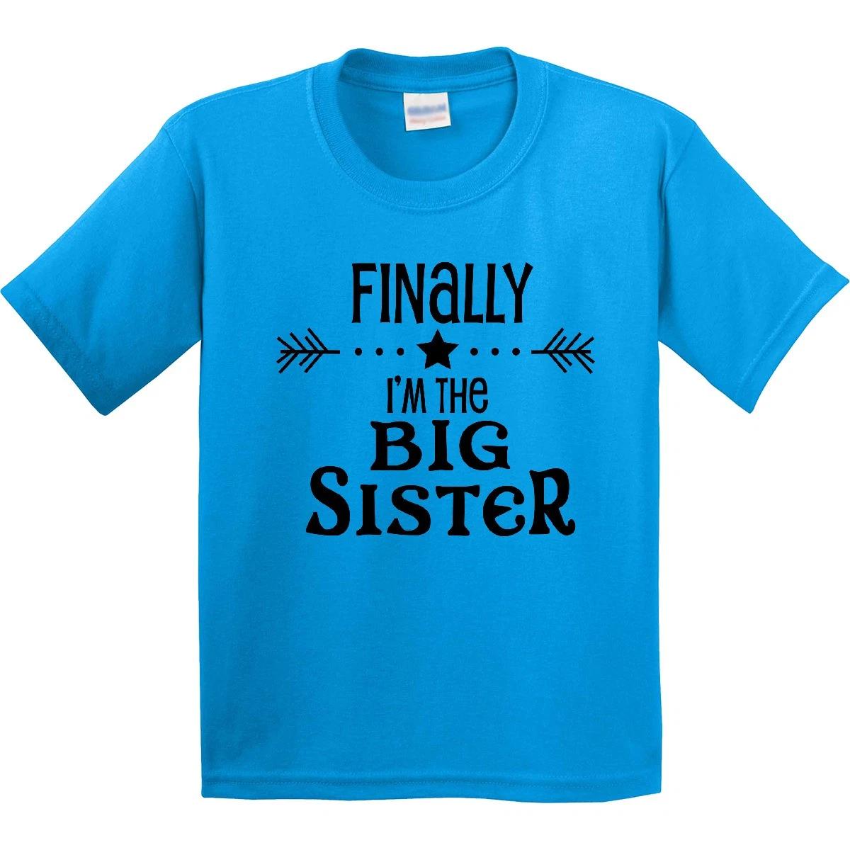 

Inktastic Finally I m The Big Sister Youth kids boys T-Shirt Siblings Brother Family Fun 150