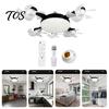 Quiet Room Fan with Light 3/4/5 Blade Ceiling & Remote Control, 2-in-1 Silent LED Drone E27 Socket Foldable Blades, 3-Speed Dimmable for Bedroom