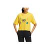 Adidas Neo Keith Haring SS22 Cartoon Crew Neck Casual Short Sleeve T-Shirt Women Tops Yellow HD7253