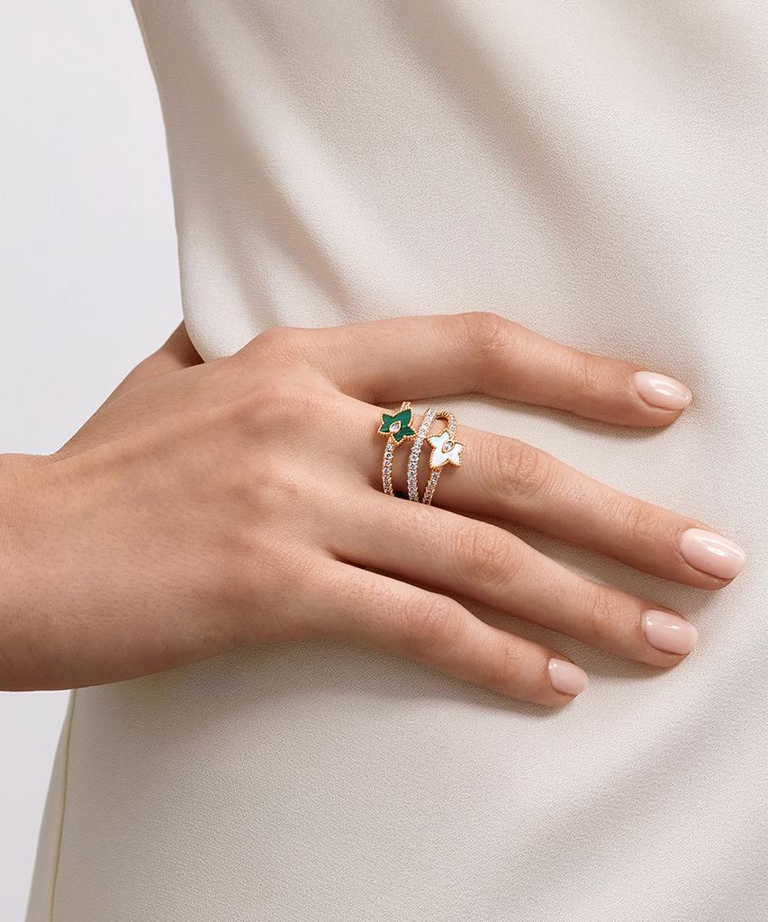 Lola Rose Ivy Mother-Of-Pearl Zirconia Natural Stone Fashion Ring