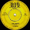 7inch Record ALAN MARTIN  The Party  Indeed R3 Rio 1963 UK Reggae Ska  Dub Used
