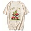 Cottagecore Aesthetic Frog Mushroom Forager Toad Unisex Unisex Tshirt Graphic T Shirts Vintage Unisex Clothing High Quality Cotton