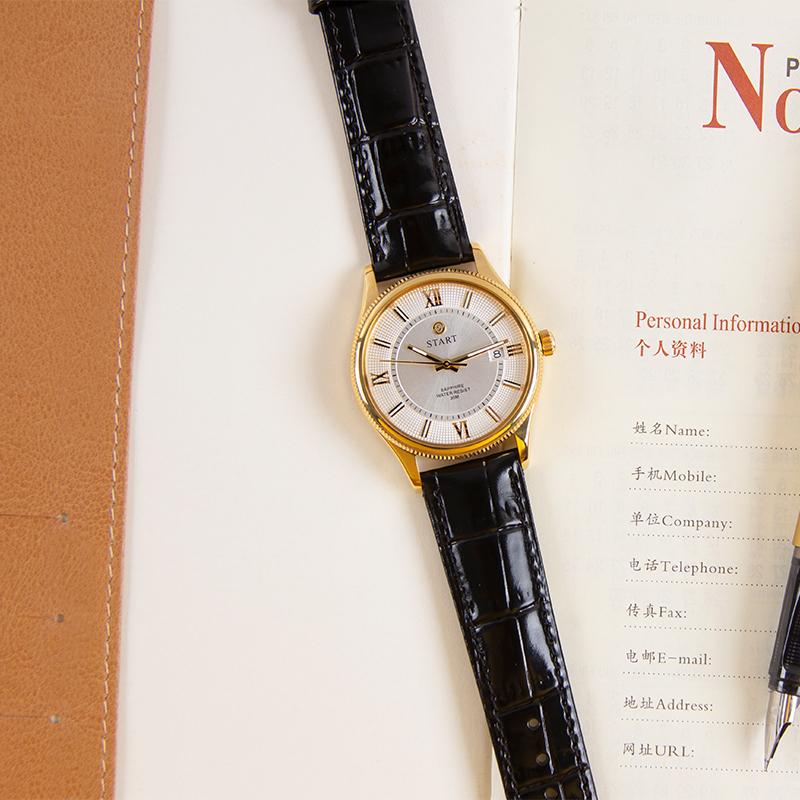 START-Fashionable Men's Watch Swiss Imported Movement Quartz Men's Watch Luminous Roman Dial Date Function