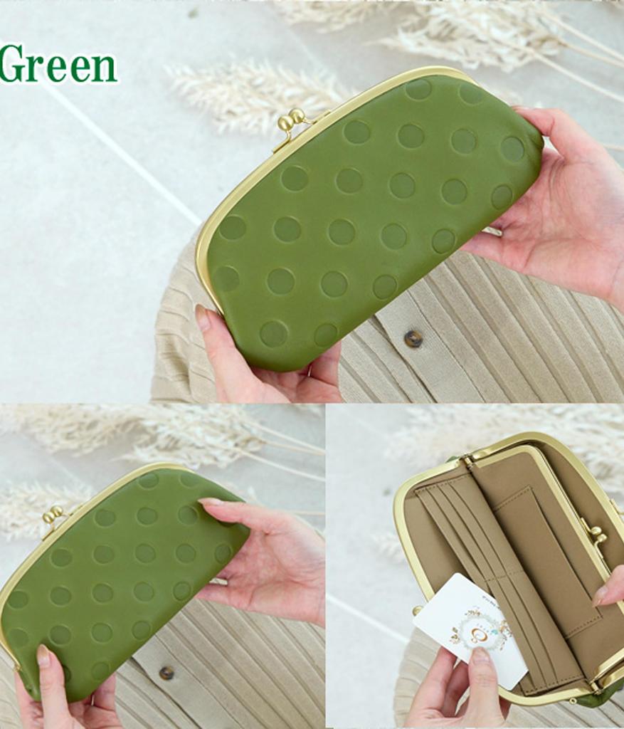 ZUCCHERO Wallet with Made in Polka Dot 55315 Women's Clasp, Leather, Japan, Camel, Pattern,