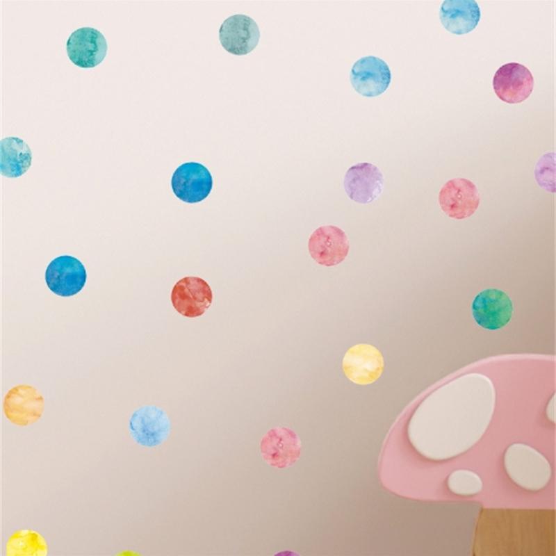 Ink Color Polka Dot Cartoon Home Wall Sticker Can Remove The Bedroom Living Room Background Decoration Sticker
