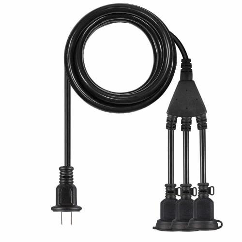 SIBLING Extension Cord Extension Cable Distribution Cord Outdoor 3 Branch 3 Distribution 3 Port Cable PSE Certified Rainproof Cap 1200W (3M)