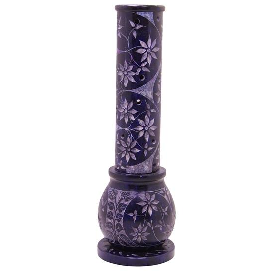 25.4cm Marble Blue Sunny Soapstone Bottle Incense Holder Stand Agarbatti