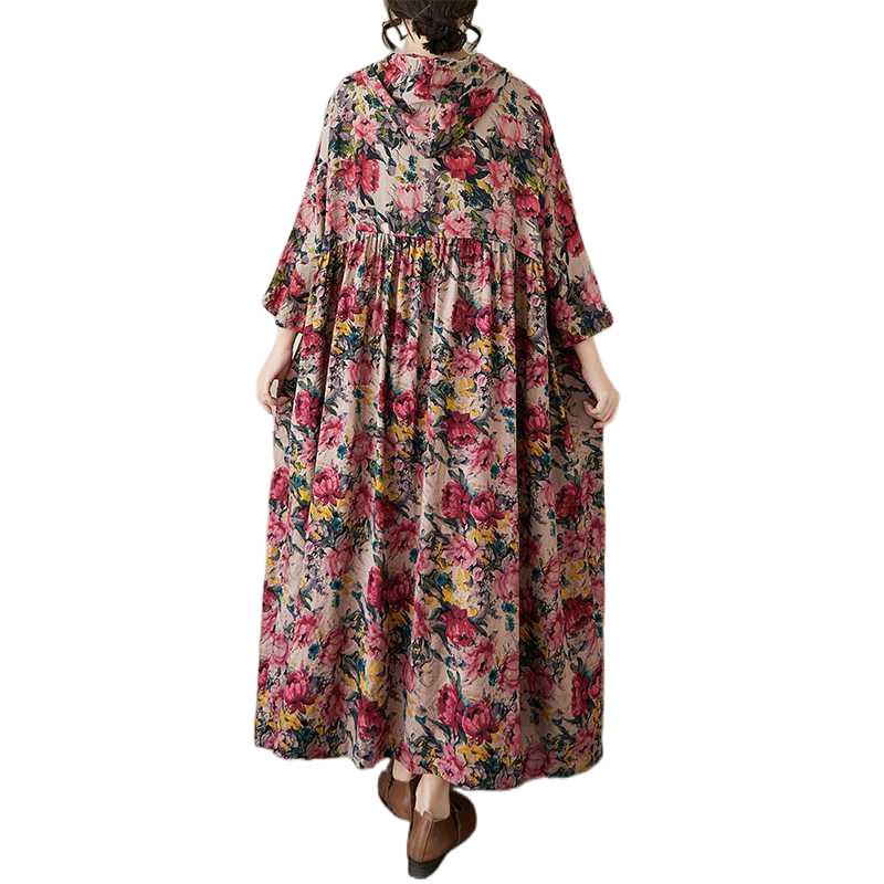 Summer Hooded Printed Dress