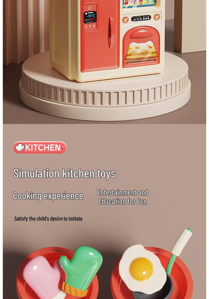 Playhouse Kitchen & Dining Table Set with Spray Light – Realistic Cooking Toys for Girls.