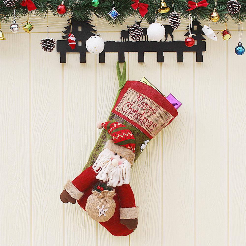 

2025 Christmas Decoration Large Boots Christmas Tree Ornament Candy Bag Santa Claus Elk Snowman Children Christmas Sock Gift Bag