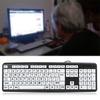 Black Low Vision Keyboard USB Wired Old People Keyboard with White Large Print Keys Old People Keyboard Large Print Keyboard