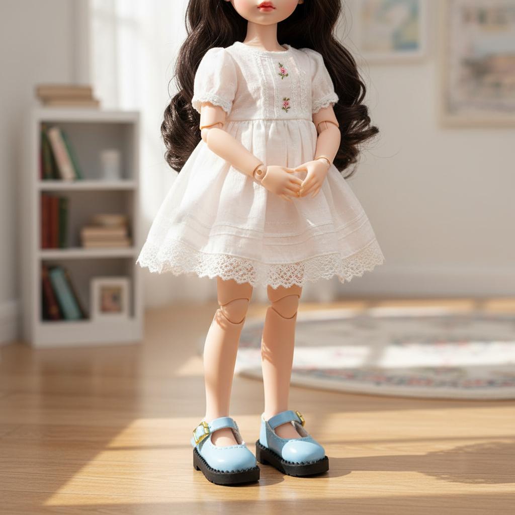 1Pair Accessories Pu Leather Ob11 Sandals Mini 2.7*1.3Cm 12 Bjd Pu Shoes Cute Round Toe Ob11 Princess Shoes Ob11