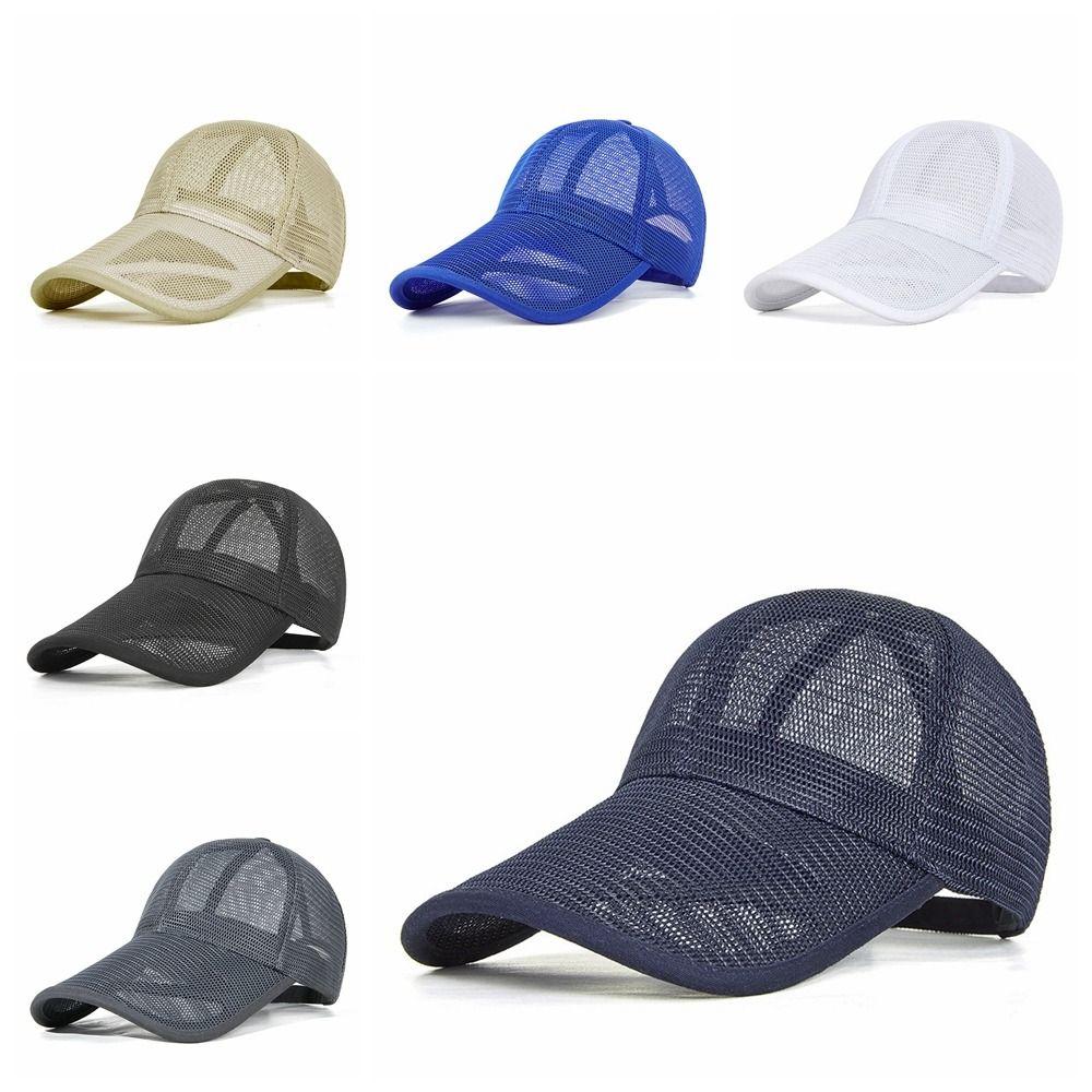 Adjustable Men Snapback Hat Quick-dry Sports Mesh Caps Trucker Cap Mesh Baseball Cap  Unisex