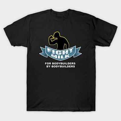 Men Black Print T-shirt Fight Milk - Always Sunny No-Cut Transfer Paper Print Cotton Tshirt