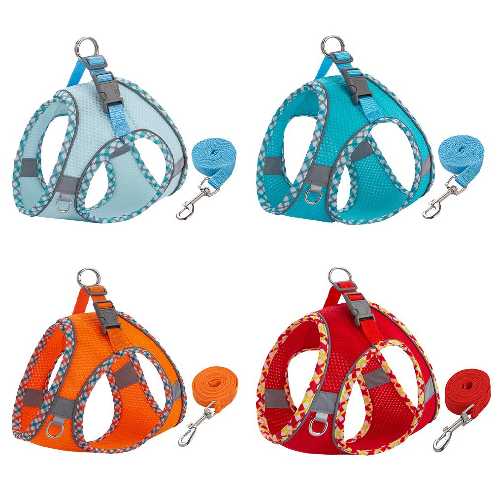 Small Medium Pet Dog Harness for Outdoor Use Set Dog Vest Strap Adjustable Breathable Harness for Dogs Puppy and Cats