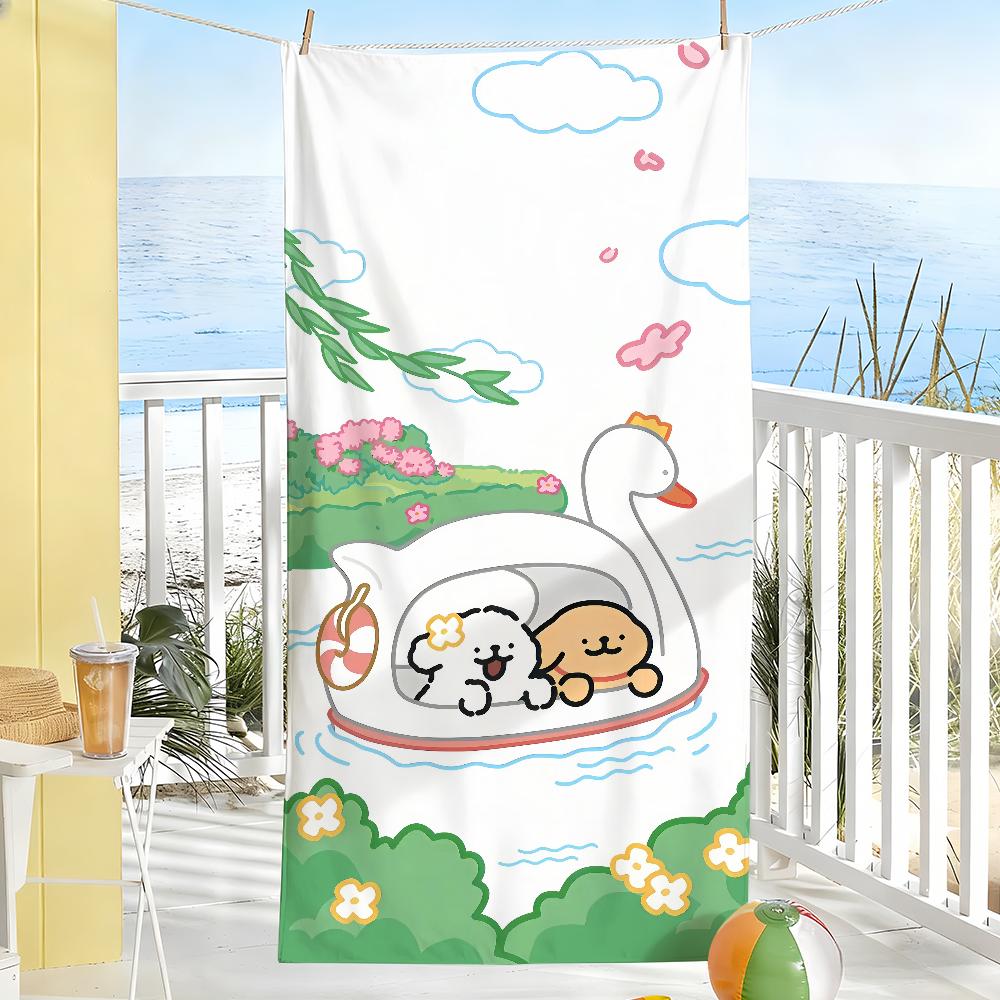 Line Puppy Maltese Towel Soft Pool Gift For Travel Gym Shower Camping Quick Dry Sports Large Beach Towels