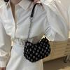 Womens Star Pattern Chain Decor Small Shoulder Bag Trendy Vintage Y2k Denim Underarm Bag Korean Star Women's Handbag Lady KTY