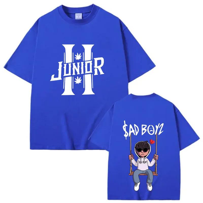 Tricouri Junior H Sad Boyz Unisex Harajuku cu Gât Rotund și Mânecă Scurtă Cadou pentru Fani Tricouri Casual pentru Bărbați Bumbac Top de Vară