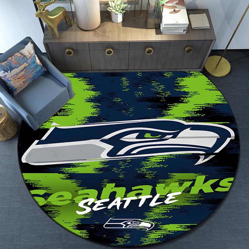 Seahawks Team Spirit Round Rug for Livingroom,Bedroom, Palyroom, Chair Rug, Area rug, Circle Carpet, Large Size Fan Christmas gift