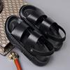 Fashion Summer New Designer Leather Sandals for Men Solid Color Dual-use Designer Slippers Male Fashion Casual Anti-slip Beach Shoes Man