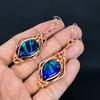 Australian Triplet Opal Earrings, 999 Copper Wire Wrapped Earrings, Handmade Gemstone Jewelry Earrings For Memorial Day