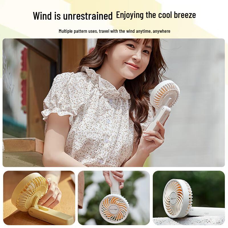 Little Bear Portable Foldable Rechargeable USB Handheld Mini Fan CN plug (adapter included)