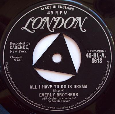 7-Zoll Schallplatte EVERLY BROTHERS - All I Have To Do Is Dream 45HLA8618 London Records 1958 UK Rock Gebraucht