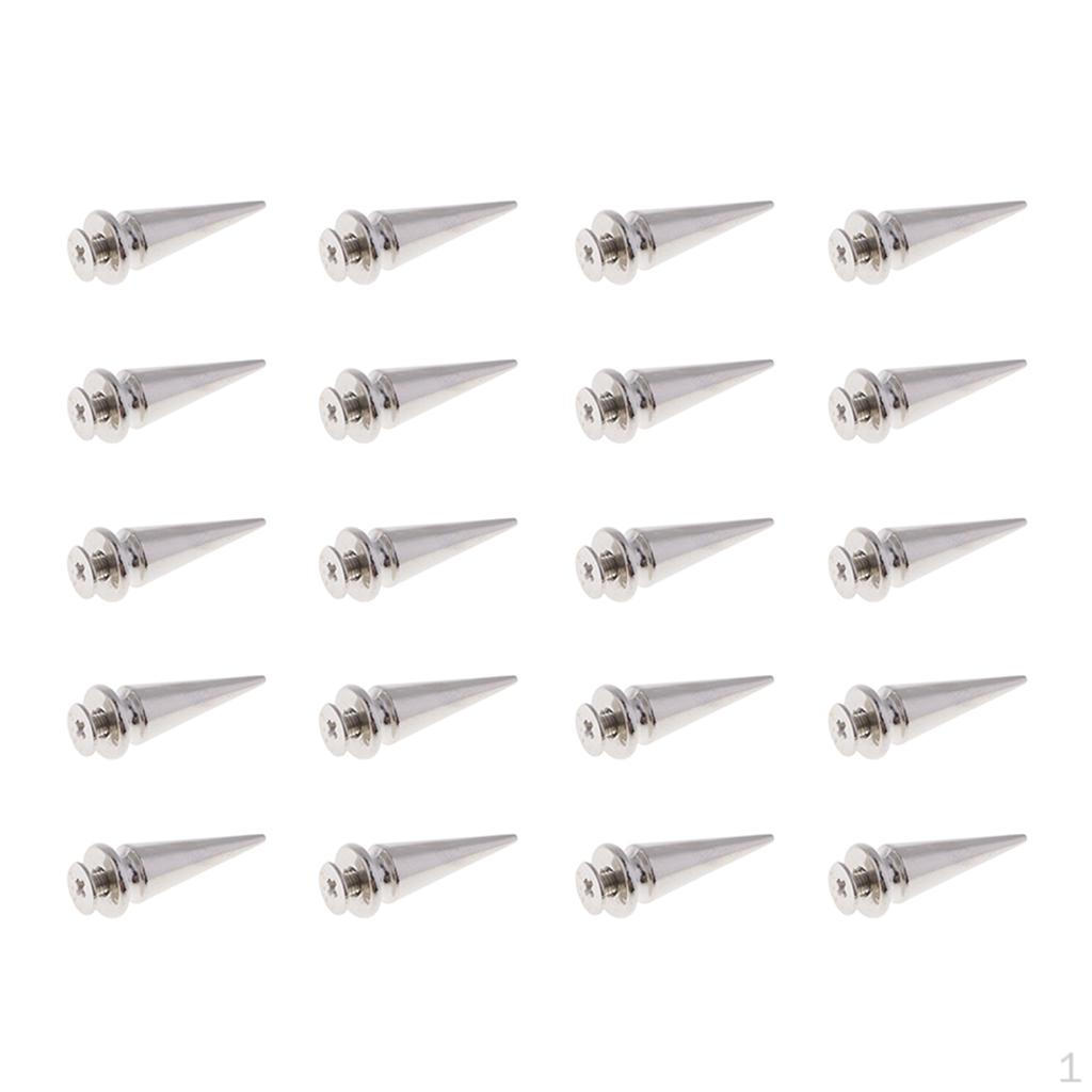 

Sets Cone Rivet Stud Screws Metal Punk Gothic Style for Clothes Bags Shoes DIY Leather Craft 7 x 19mm
