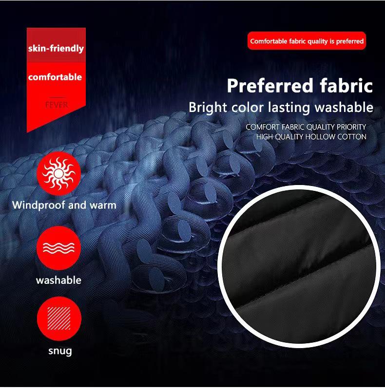 Nine-Zone USB Electric Smart Heating Vest with Carbon Fiber Warmers.