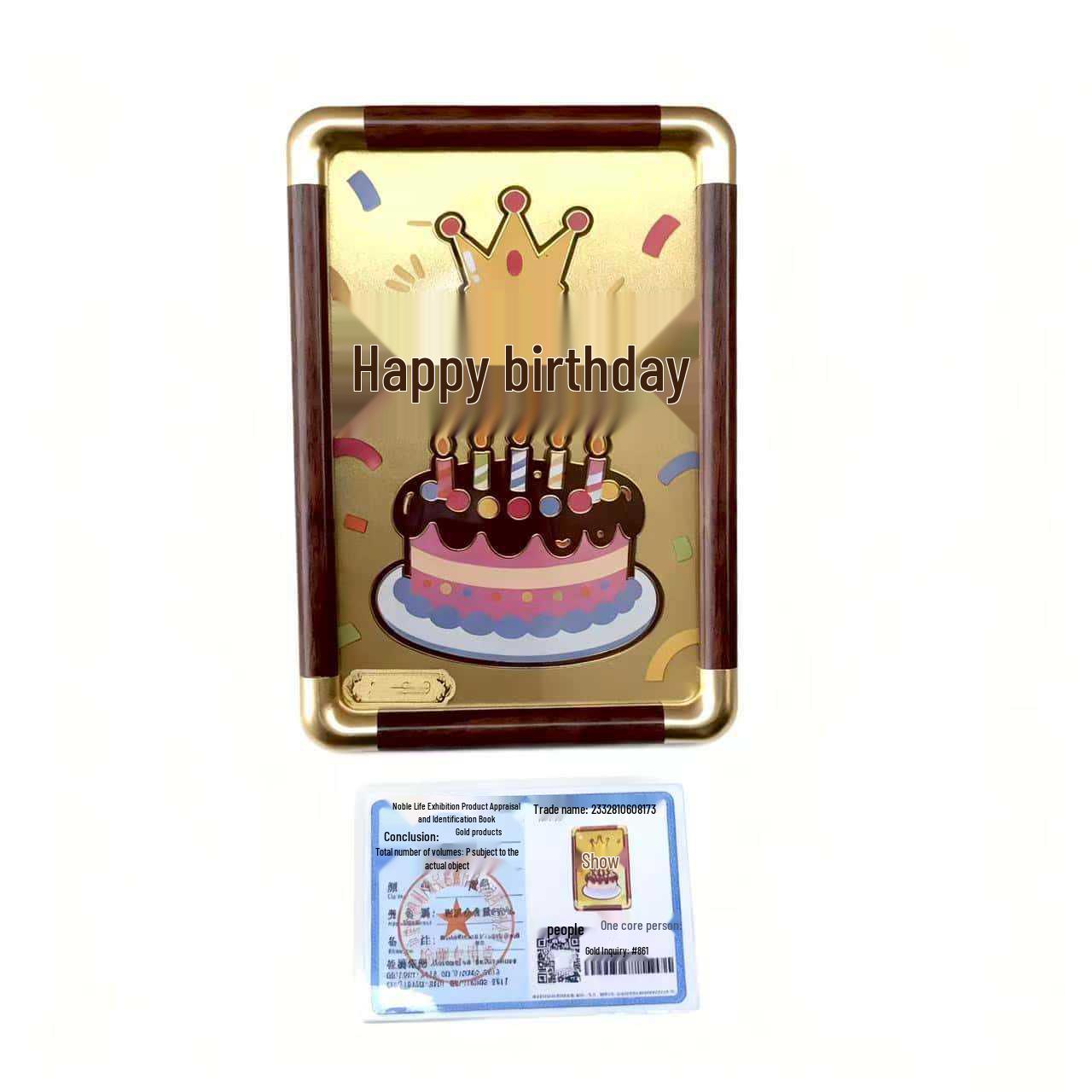 

Creative Gift: 999 Pure Gold Mazu God Fu Gourd Photo Frame Ornament