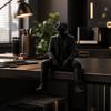 3D Printed Magician Statue Home Decoration Sitting Man Figurine  Bookshelf Decor