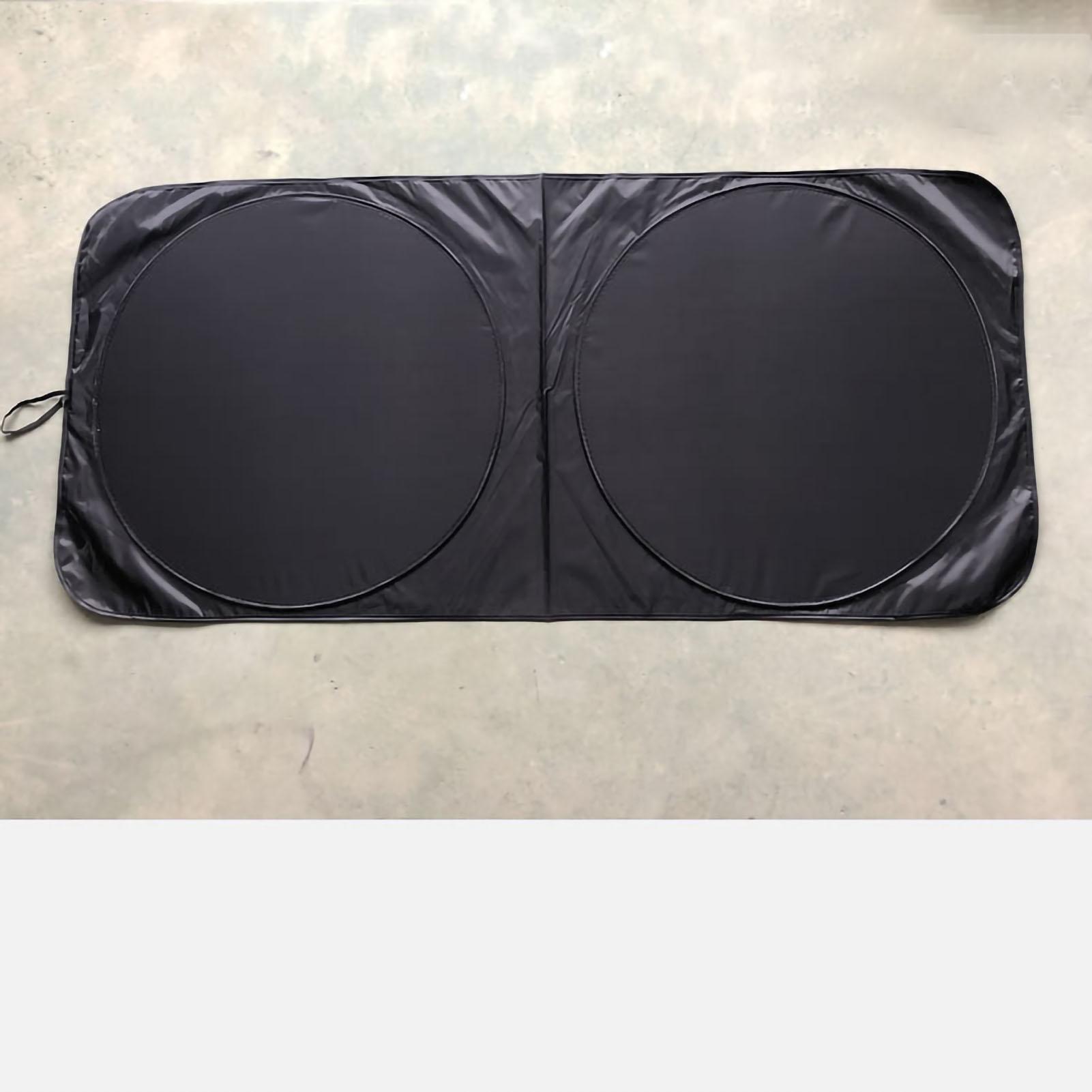 

Car Windshield Sun Shade Silver Cloth Complete Coverage Sun Visor Block for Universal Car 63x33.8in