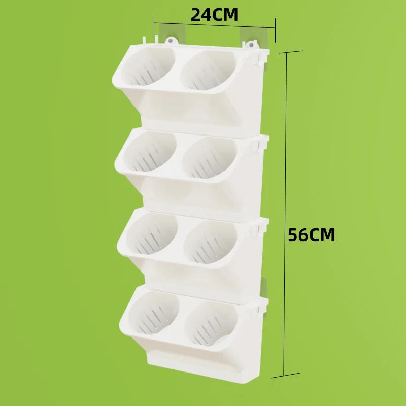 Настенный цветочный горшок для балкона Без сверления Внутренний Наружный Зеленый Плющ Растение Настенный ящик для посадки Настенный цветочный горшок белый