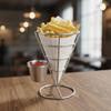 French Fry Cone Holder American Design French Fry Holder Wire Cone Basket Long-Lasting Metal Appetizer Stand Sturdy Construction