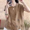 Plus Size Women's Summer Retro Comfortable Blouse Cotton Linen Office Lady Fashion Arrival Trendy Breathable